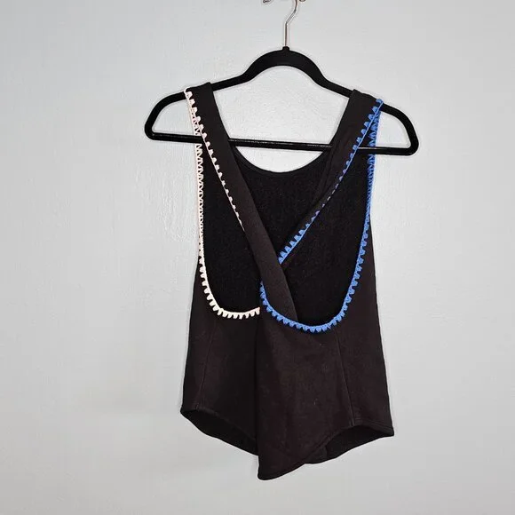Carbon38 Crochet Twist Tank Top – Black/White/Blue – MED - Picture 4 of 7